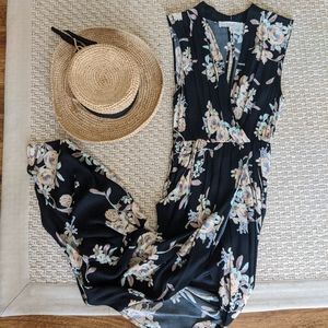 Black floral maxi